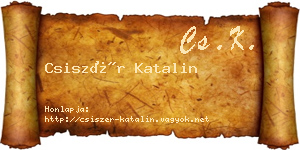 Csiszér Katalin névjegykártya