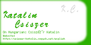 katalin csiszer business card